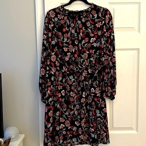 Flowy pull on Dress with faux tie waist